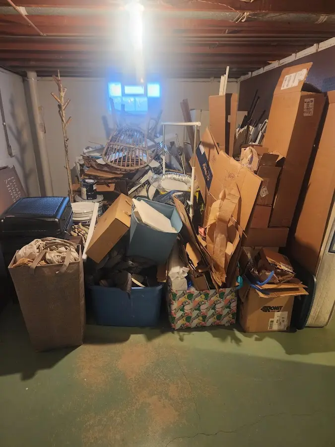 Roll-off dumpster container at job site for 4 Yard Dumpster Rental in Kronenwetter